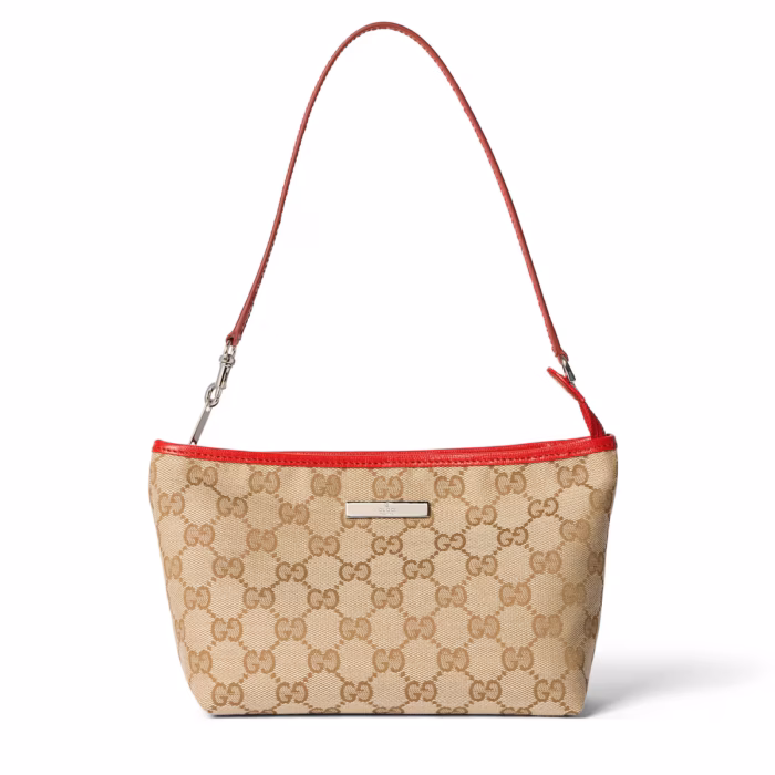 Pochette petit format avec dragonne et plaque Gucci
