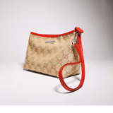 Pochette petit format avec dragonne et plaque Gucci