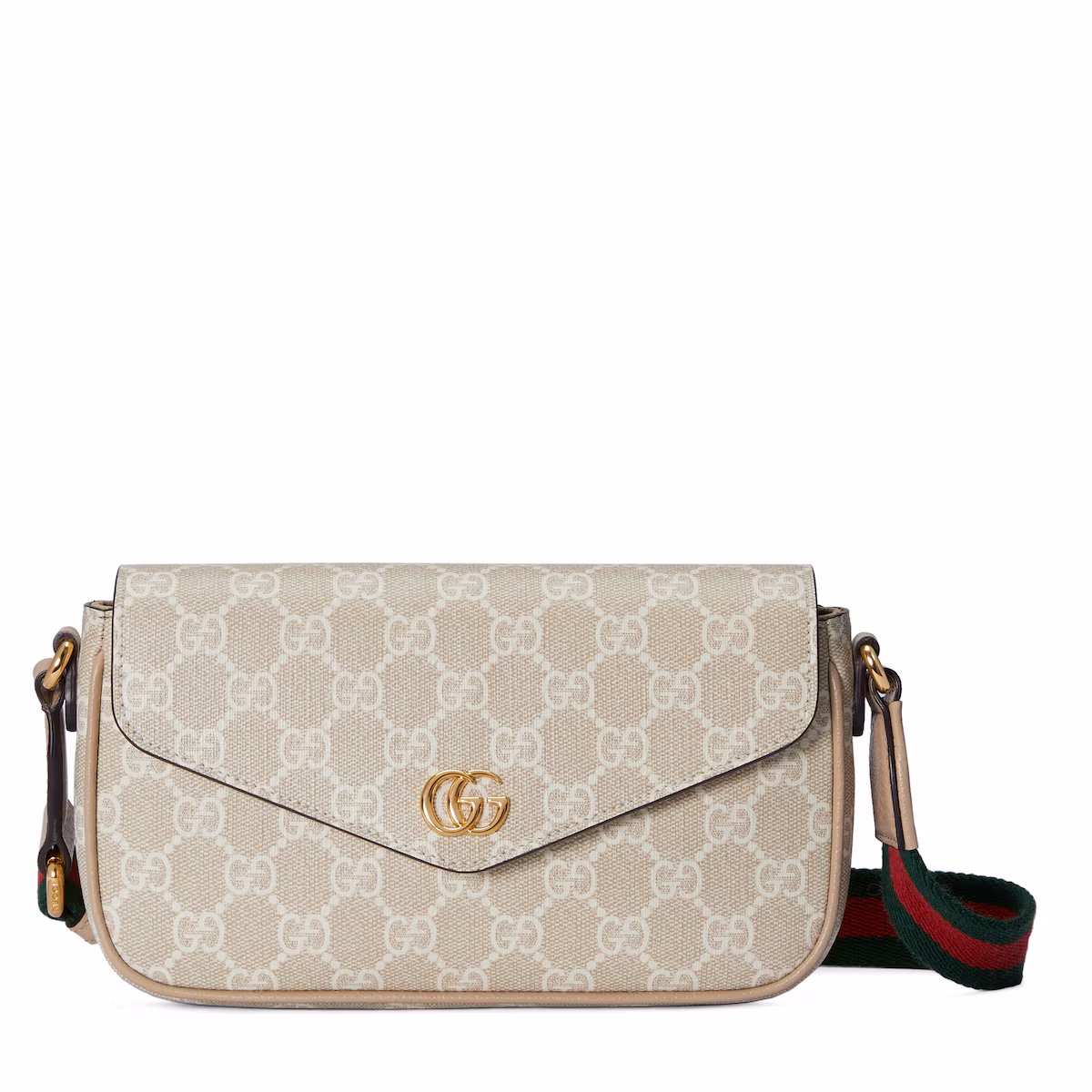 Pochette Ophidia — toile Supreme beige et blanche