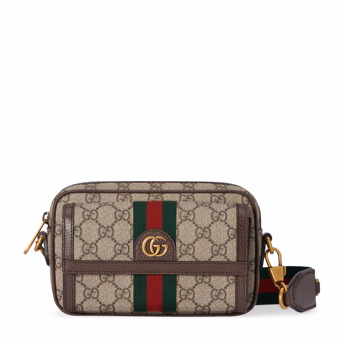 Sac Ophidia mini format — toile Supreme beige et ébène