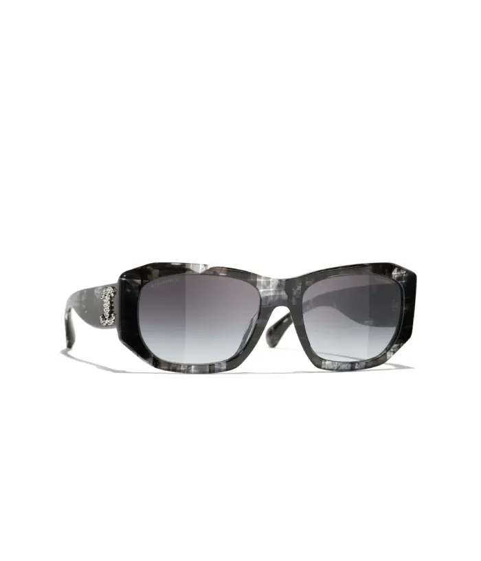 Rectangles Tweed noir